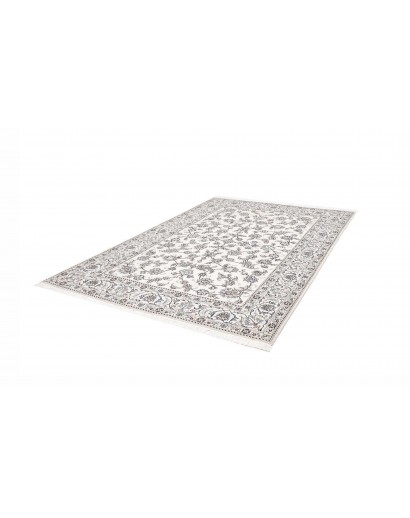 Tappeto Nain Kashmar Persia bianco grigio 200x295