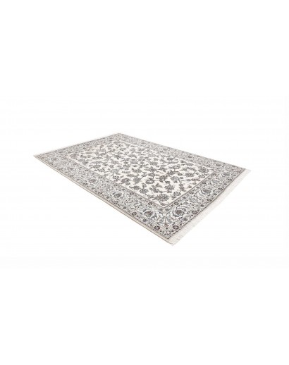 Tappeto Nain Kashmar Persia bianco grigio 200x295
