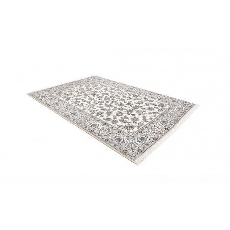 Tappeto Nain Kashmar Persia bianco grigio 200x295