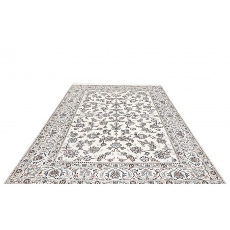 Tappeto Nain Kashmar Persia bianco grigio 200x295
