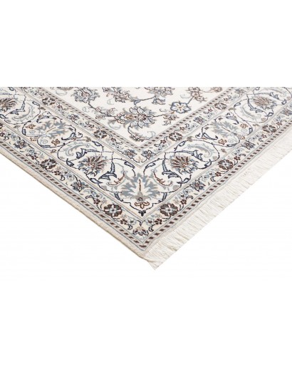 Tappeto Nain Kashmar Persia bianco grigio 200x295