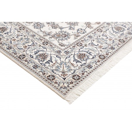 Tappeto Nain Kashmar Persia bianco grigio 200x295