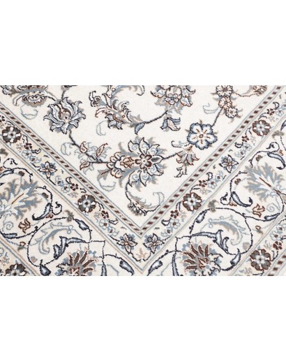 Tappeto Nain Kashmar Persia bianco grigio 200x295