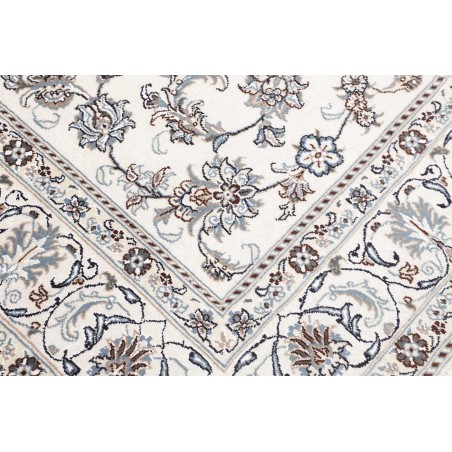 Tappeto Nain Kashmar Persia bianco grigio 200x295