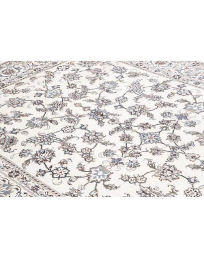 Tappeto Nain Kashmar Persia bianco grigio 200x295