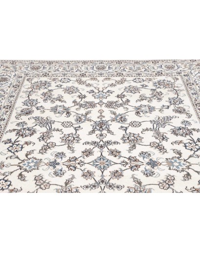 Tappeto Nain Kashmar Persia bianco grigio 200x295