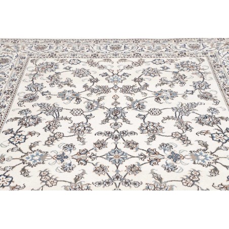 Tappeto Nain Kashmar Persia bianco grigio 200x295