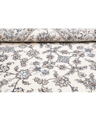 Tappeto Nain Kashmar Persia bianco grigio 200x295