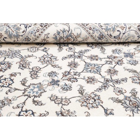 Tappeto Nain Kashmar Persia bianco grigio 200x295