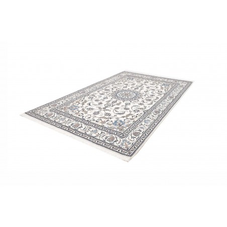 Tappeto Nain Kashmar Persia bianco grigio 195x306