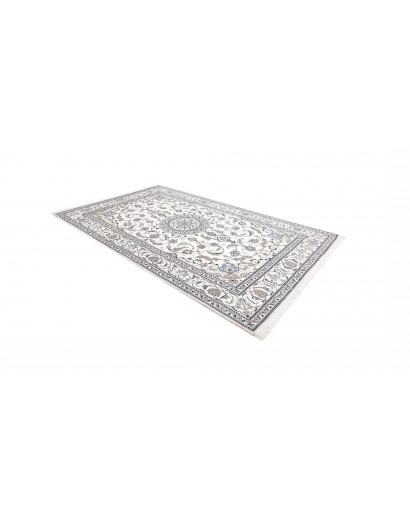 Tappeto Nain Kashmar Persia bianco grigio 195x306