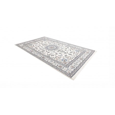 Tappeto Nain Kashmar Persia bianco grigio 195x306