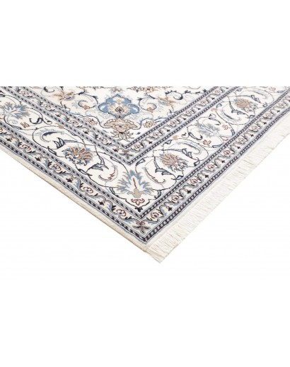 Tappeto Nain Kashmar Persia bianco grigio 195x306