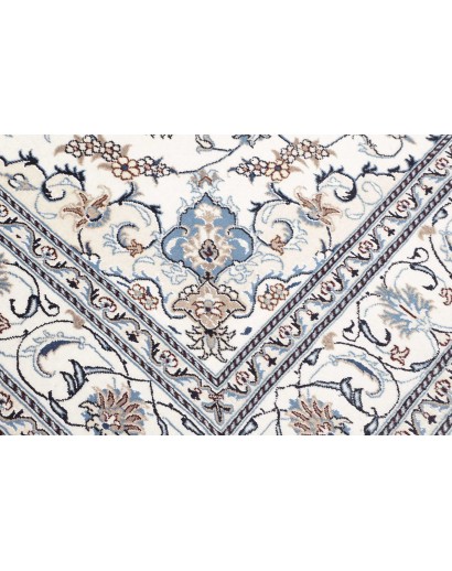 Tappeto Nain Kashmar Persia bianco grigio 195x306