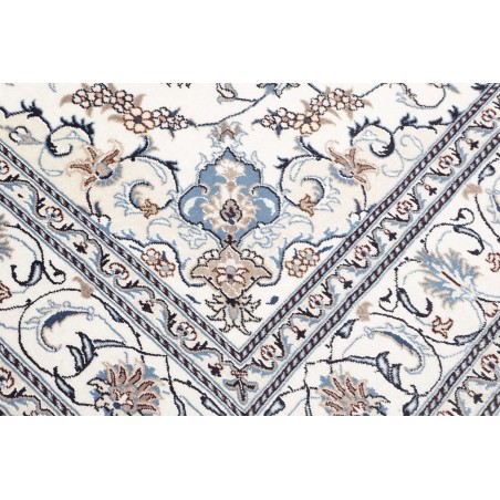 Tappeto Nain Kashmar Persia bianco grigio 195x306