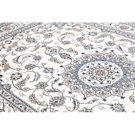 Tappeto Nain Kashmar Persia bianco grigio 195x306