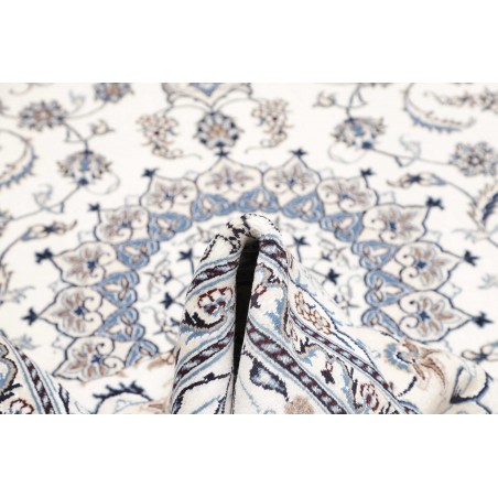 Tappeto Nain Kashmar Persia bianco grigio 195x306