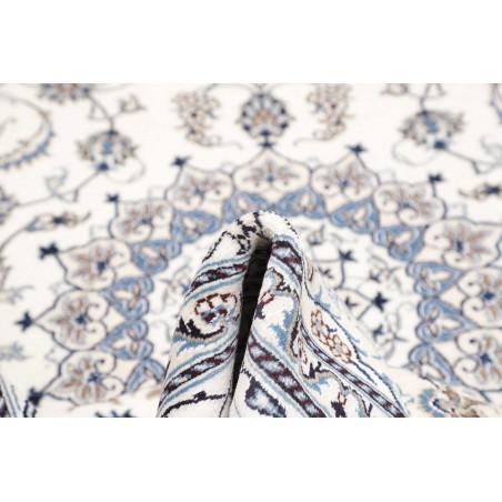 Tappeto Nain Kashmar Persia bianco grigio 195x306