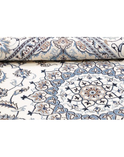 Tappeto Nain Kashmar Persia bianco grigio 195x306