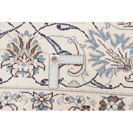 Tappeto Nain Kashmar Persia bianco grigio 195x306