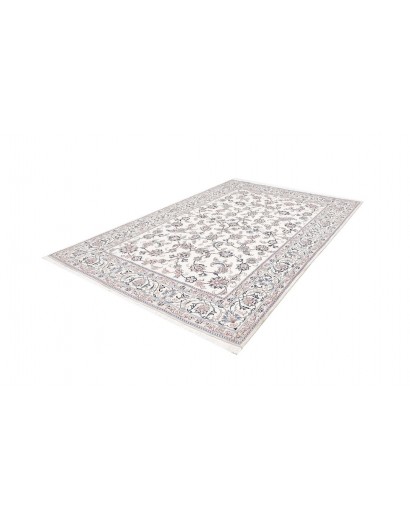 Tappeto Nain Kashmar Persia bianco grigio 197x303