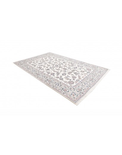 Tappeto Nain Kashmar Persia bianco grigio 197x303