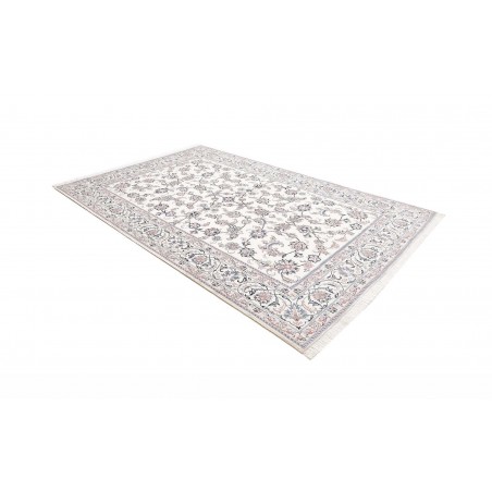 Tappeto Nain Kashmar Persia bianco grigio 197x303