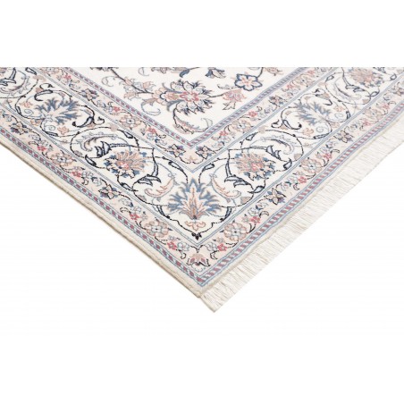 Tappeto Nain Kashmar Persia bianco grigio 197x303