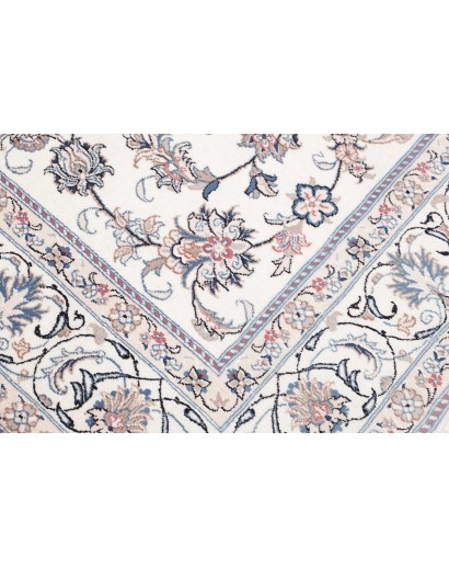 Tappeto Nain Kashmar Persia bianco grigio 197x303