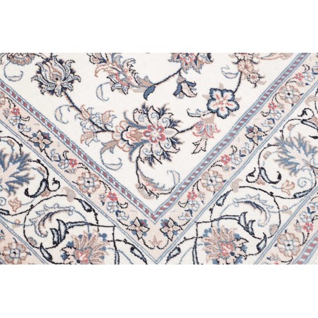 Tappeto Nain Kashmar Persia bianco grigio 197x303