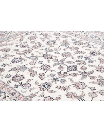 Tappeto Nain Kashmar Persia bianco grigio 197x303