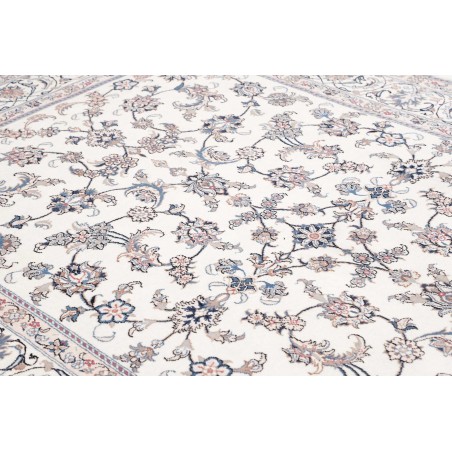 Tappeto Nain Kashmar Persia bianco grigio 197x303