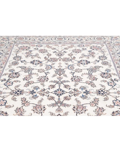 Tappeto Nain Kashmar Persia bianco grigio 197x303