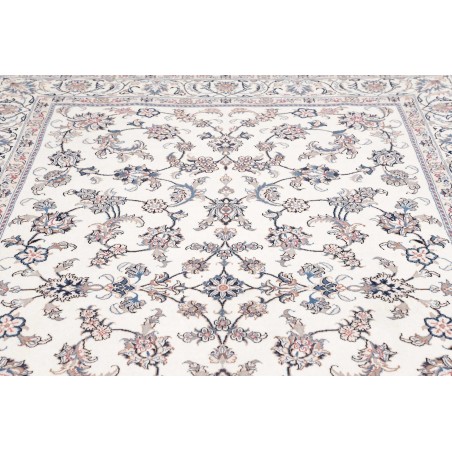Tappeto Nain Kashmar Persia bianco grigio 197x303