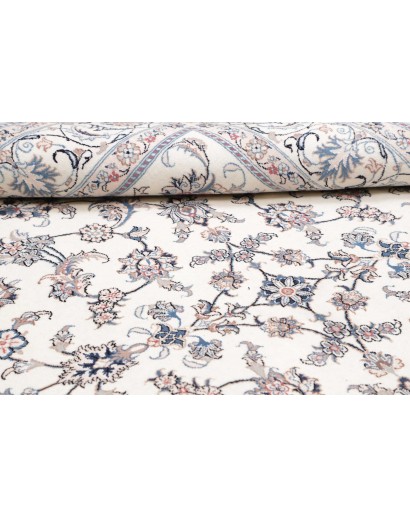 Tappeto Nain Kashmar Persia bianco grigio 197x303