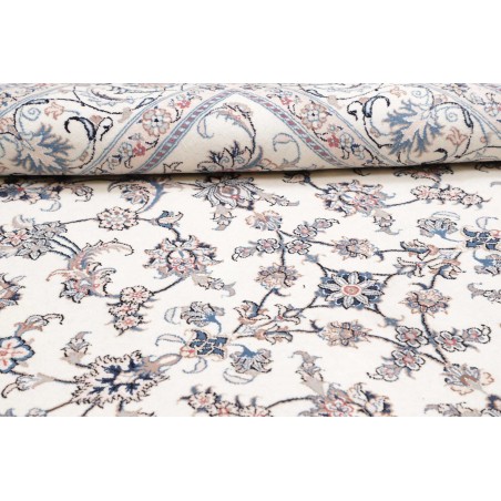 Tappeto Nain Kashmar Persia bianco grigio 197x303