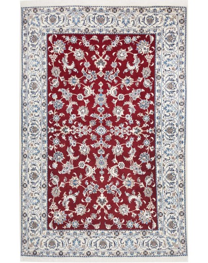 Tappeto Nain Kashmar Persia bianco grigio 195x300