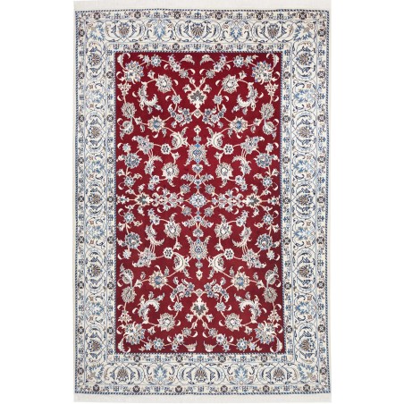 Tappeto Nain Kashmar Persia bianco grigio 195x300