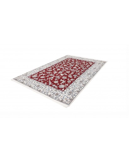 Tappeto Nain Kashmar Persia bianco grigio 195x300