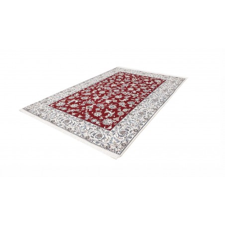 Tappeto Nain Kashmar Persia bianco grigio 195x300