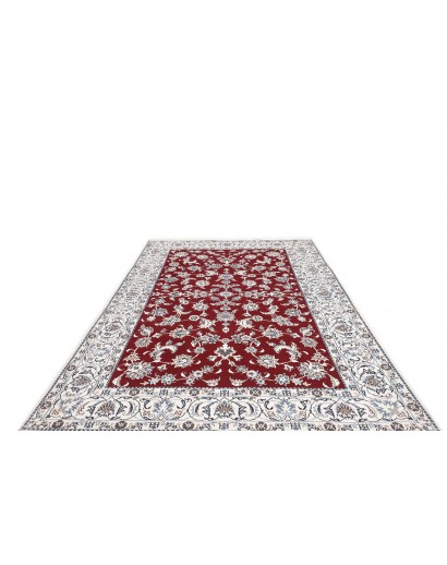 Tappeto Nain Kashmar Persia bianco grigio 195x300
