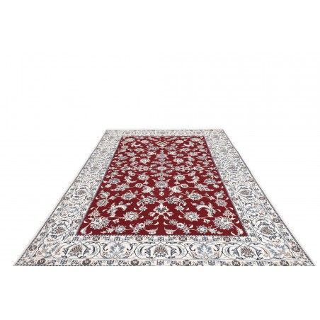 Tappeto Nain Kashmar Persia bianco grigio 195x300