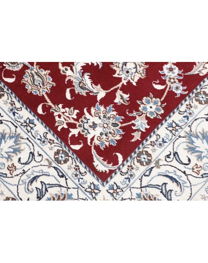 Tappeto Nain Kashmar Persia bianco grigio 195x300