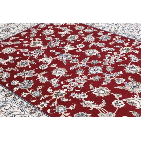 Tappeto Nain Kashmar Persia bianco grigio 195x300