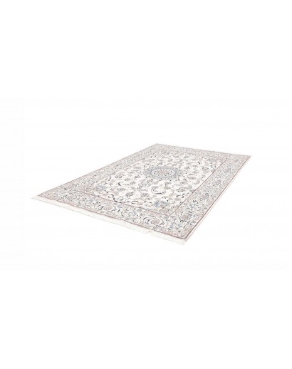 Tappeto Nain Kashmar Persia bianco marrone 198x295