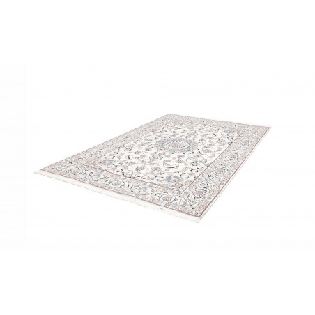 Tappeto Nain Kashmar Persia bianco marrone 198x295