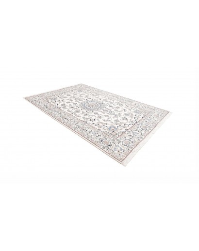 Tappeto Nain Kashmar Persia bianco marrone 198x295