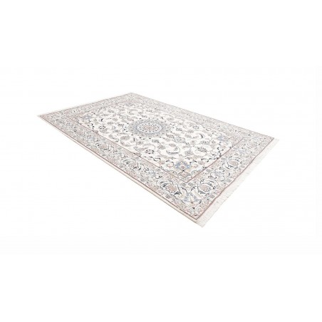 Tappeto Nain Kashmar Persia bianco marrone 198x295