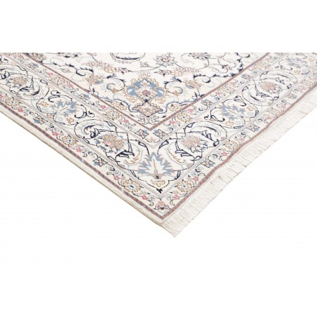 Tappeto Nain Kashmar Persia bianco marrone 198x295