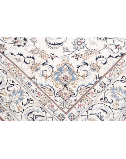 Tappeto Nain Kashmar Persia bianco marrone 198x295